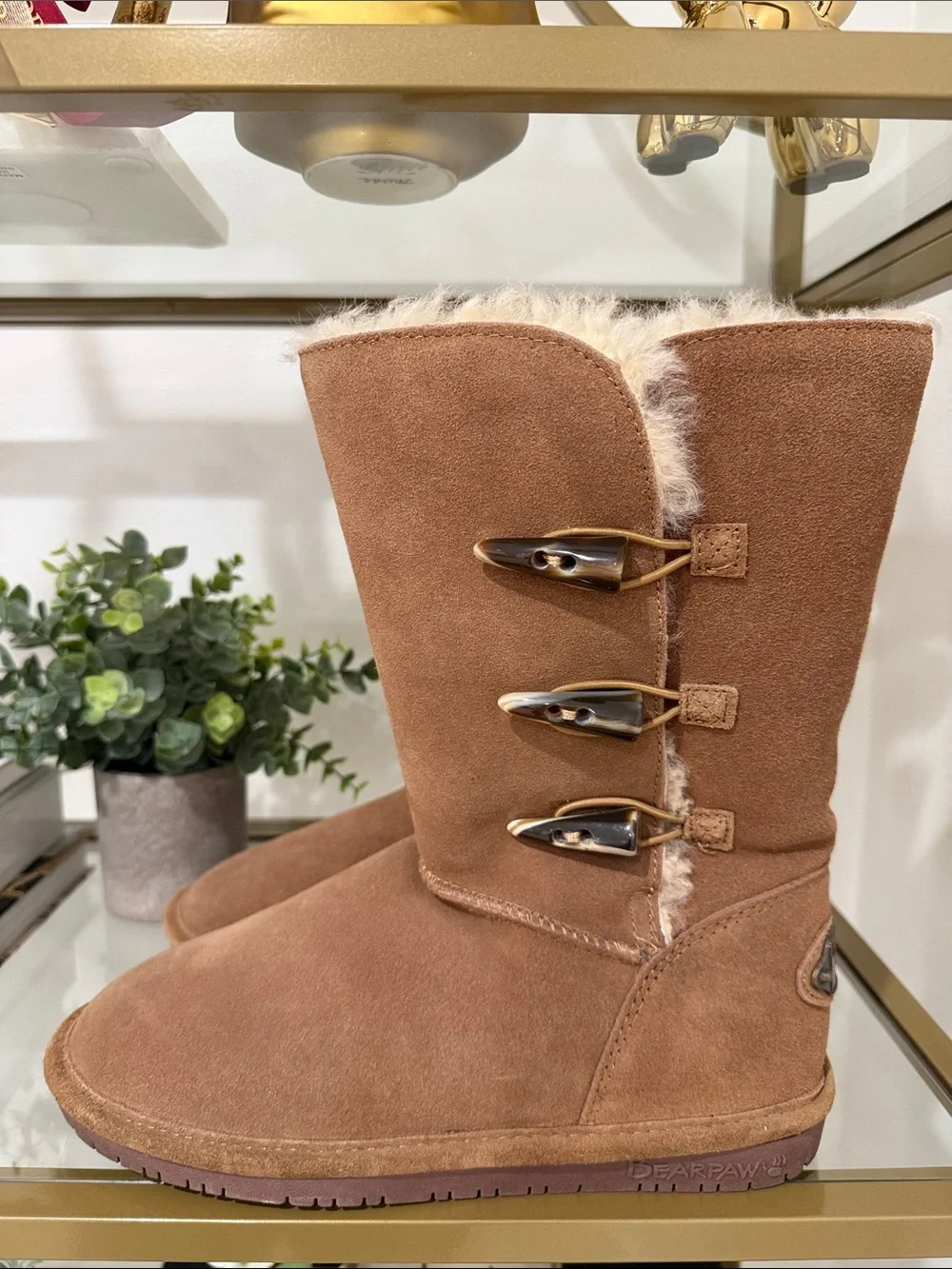 Bearpaw Chestnut Suede Shearling Winter Boots